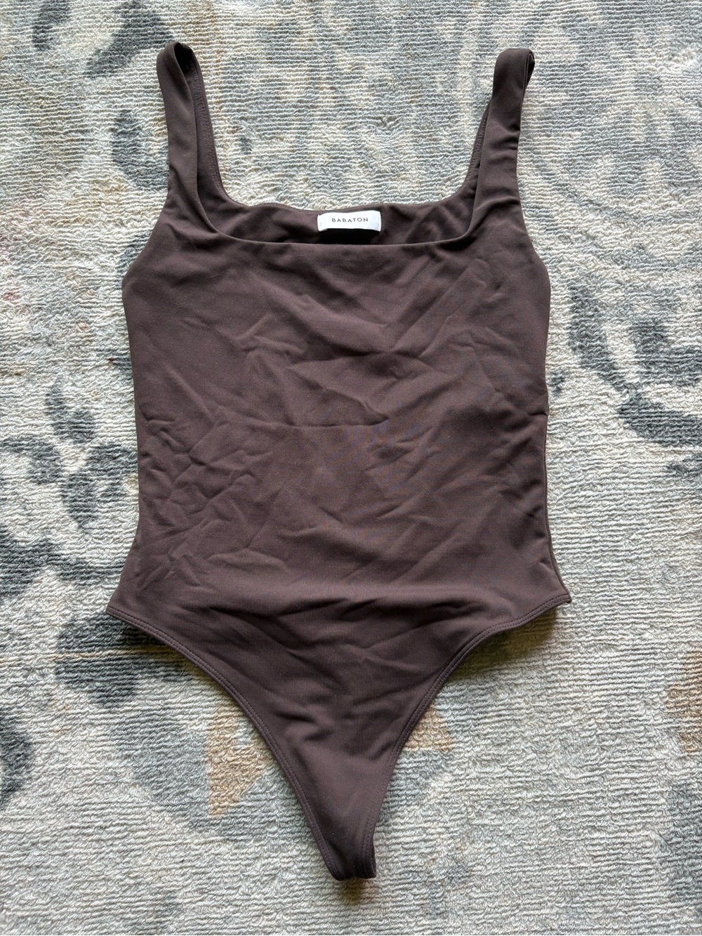 Babaton Chocolate Brown Square Neck Bodysuit